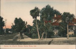 Scene on Cherry Street, Santa Rosa, CA California Postcard Postcard Postcard