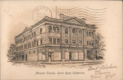 Masonic Temple, Santa Rosa, California Postcard Postcard Postcard