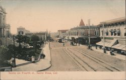 Scene on Fourth St Postcard