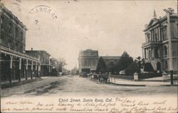 Third Street, Santa Rosa, Cal. California Postcard Postcard Postcard