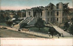 Ruins of Sonoma County Courthouse after 1906 Earthquake Santa Rosa, CA Postcard Postcard Postcard