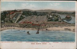 New Santa Cruz: Beach Hotel, Casino, Plunge Baths, Pavilion California Postcard Postcard Postcard