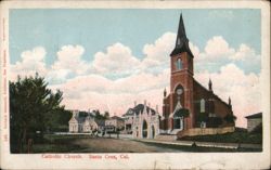 Catholic Church, Santa Cruz, CA California Postcard Postcard Postcard