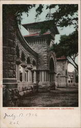 Entrance to Stanford University Grounds Postcard