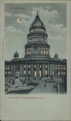 City Hall Dome, Souvenir of San Francisco, Cal. Postcard