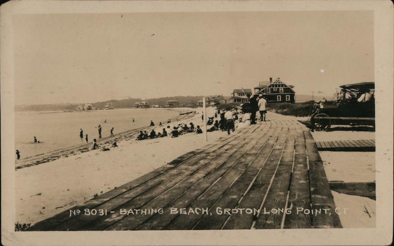 Bathing Beach Groton Long Point, CT Postcard