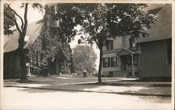 Street View of Man Standing Near Ivy Covered Front of Building Stonington, CT Postcard Postcard Postcard