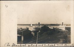 Steamboat Wharf and Railroad yard Stonington, CT Postcard Postcard Postcard