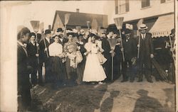 Group of People with Brooms Postcard