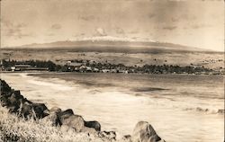 View of Snow-Capped Mauna Kea From Hilo Bay Hawaii Postcard Postcard Postcard