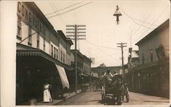 Street Scene, Horse-Drawn Carriages Postcard