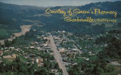 Aerial View of Garberville, California Postcard