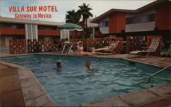 Villa Sur Motel, Calexico, California - Pool Postcard Postcard Postcard