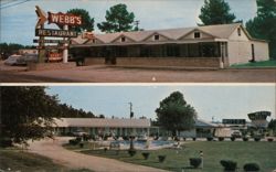 Webb's Motel & Restaurant, Pee Dee, SC Postcard