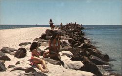 Relaxing on the Jetties at Destin, Florida Postcard Postcard Postcard