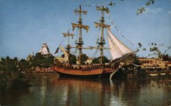 Columbia Sailing Ship, Rivers of America, Disneyland Postcard Postcard Postcard