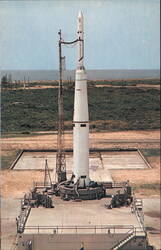 Thor IRBM Booster Rocket on Launch Pad Space & Rockets U.S. A.F. Postcard Postcard Postcard