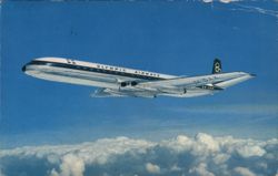 Olympic Airways Comet 4B Airplane in Flight Postcard