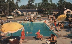 Top O' The Morn Motor Lodge, Hyannis, MA Swimming Pool Postcard