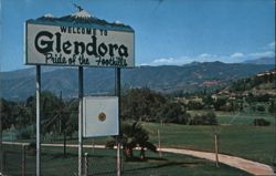 Welcome to Glendora, California Postcard