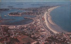 Nantasket Beach, Aerial View Showing Amusement Area Postcard