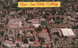 San Jose State College Aerial View California Postcard Postcard Postcard