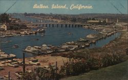 Balboa Island, California - Marine Avenue Bridge Postcard