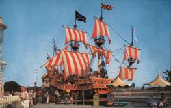 Captain Hook's Pirate Ship, Fantasyland, Disneyland Postcard