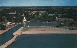 Aerial View of Kincardine Harbour and Sandy Beach Ontario Canada Postcard Postcard Postcard