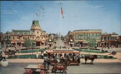 A Busy Day at Town Square, Disneyland Postcard