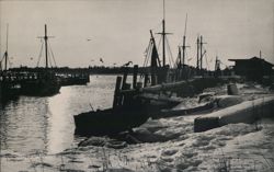 Stonington Harbor in Winter Connecticut Postcard Postcard Postcard