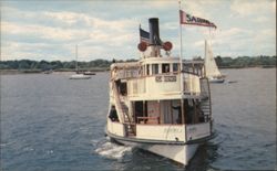 Steamboat SABINO Sailing into the Town Dock Postcard