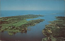 Air View of Lower Pawcatuck, CT, Avondale and Watch Hill, RI Connecticut B.L. Gordon Postcard Postcard Postcard