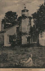 Old Lighthouse, Stonington, Conn. Postcard