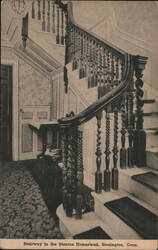 Stairway in the Stanton Homestead, Stonington Postcard