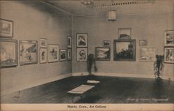 Mystic, Conn. Art Gallery Interior Connecticut Frank S. Raymond Postcard Postcard Postcard