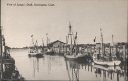 View of Longo's Dock, Stonington, Conn. Connecticut Postcard Postcard Postcard