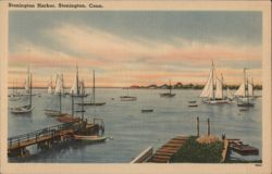 Stonington Harbor, Stonington, Conn. Postcard