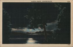 Lord's Point, Connecticut Moonlit Night Stonington, CT Postcard Postcard Postcard