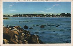 View From Across the Bay, Stonington, CT Connecticut Postcard Postcard Postcard