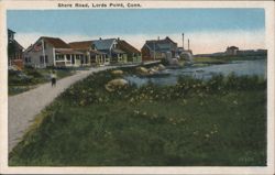 Shore Road, Lords Point, Conn. Postcard