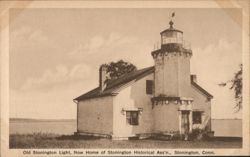 Old Stonington Light, Home of Stonington Historical Association Connecticut Postcard Postcard Postcard