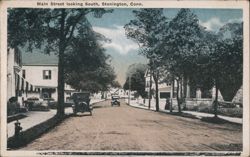 Main Street Looking South, Stonington, Conn. Postcard