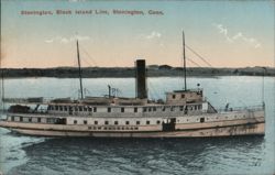 Steamer New Shoreham, Stonington, Block Island Line Postcard