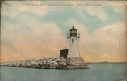 Stonington West Breakwater Light, Stonington, Conn. Postcard