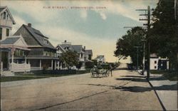 Elm Street, Stonington, Connecticut Postcard