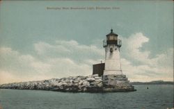 Stonington West Breakwater Light, Stonington, Conn. Postcard