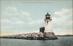 Stonington West Breakwater Light, Stonington, Conn. Connecticut Postcard Postcard Postcard