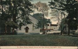 St. Mary's Roman Catholic Church and Rose Mound, Stonington Connecticut Postcard Postcard Postcard