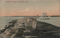 Stonington Breakwater, Stonington, Conn. Connecticut Postcard Postcard Postcard